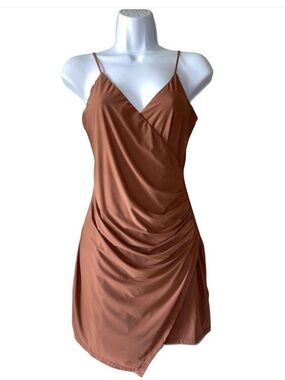 Urban Outfitters Lumiere Knit Slip Dress Cocoa Brown Women’s Size L NWT Bodycon